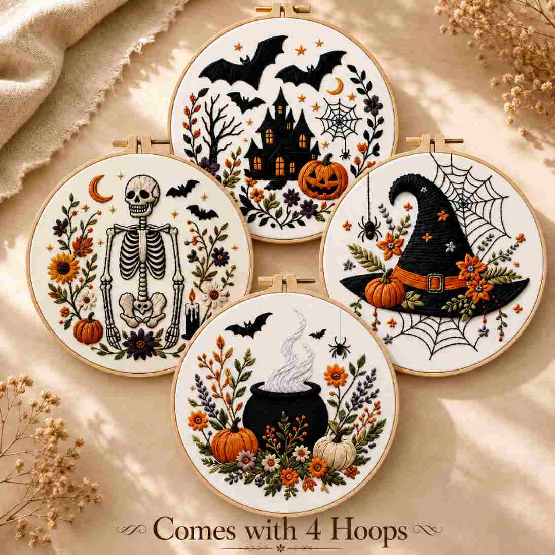 CraftHoop Halloween Harvest Embroidery Kit