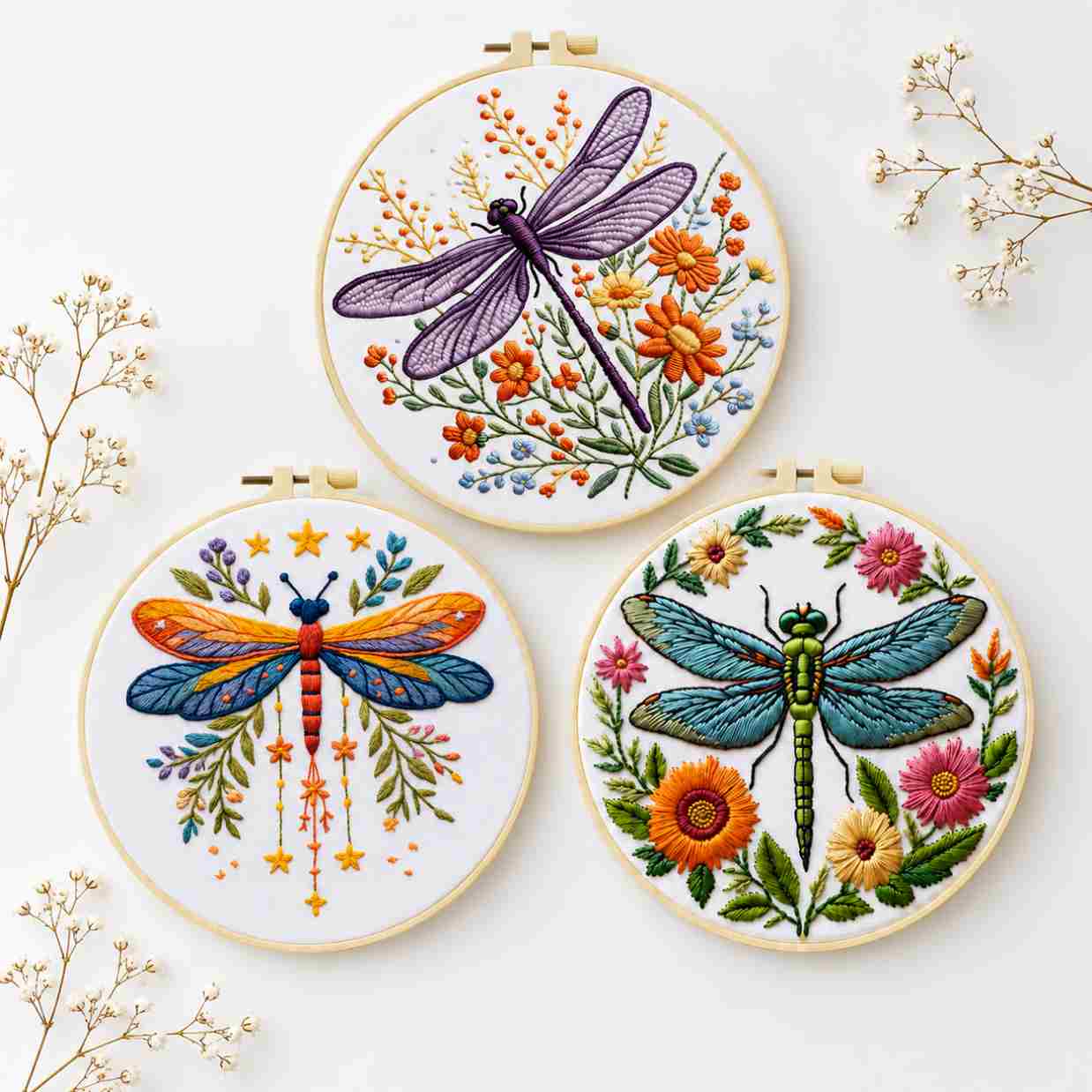 CraftHoop Dragonfly Meadow Embroidery Kit
