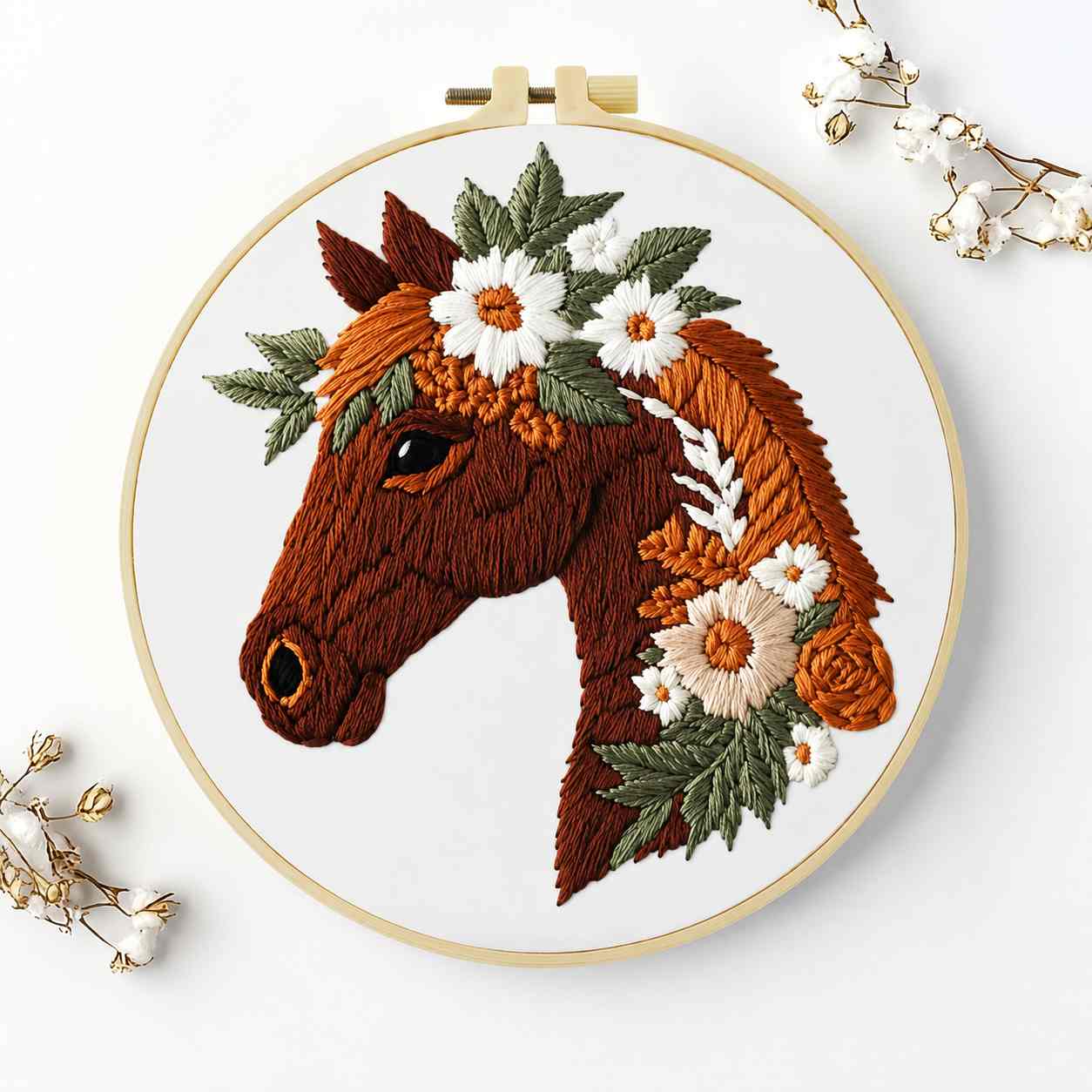 CraftHoop Horse Blossom Embroidery Kit