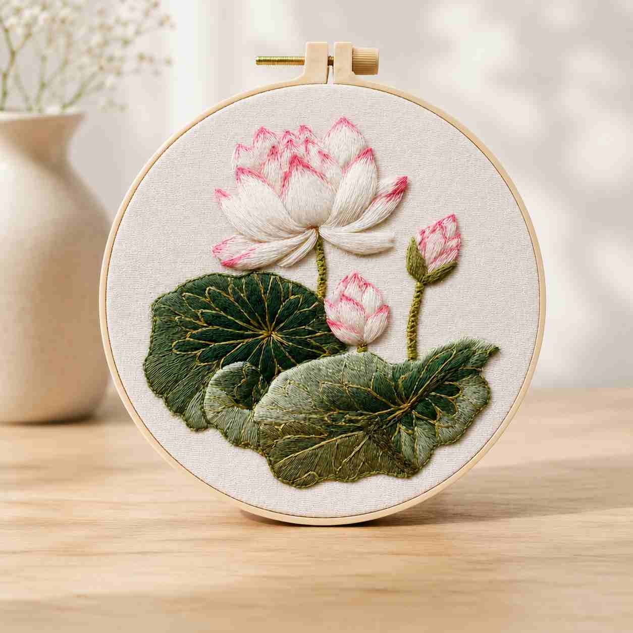 CraftHoop Blooming Lotus Embroidery Kit