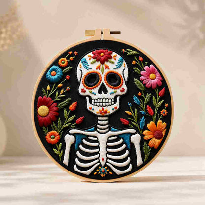CraftHoop Floral Skeleton Embroidery Kit
