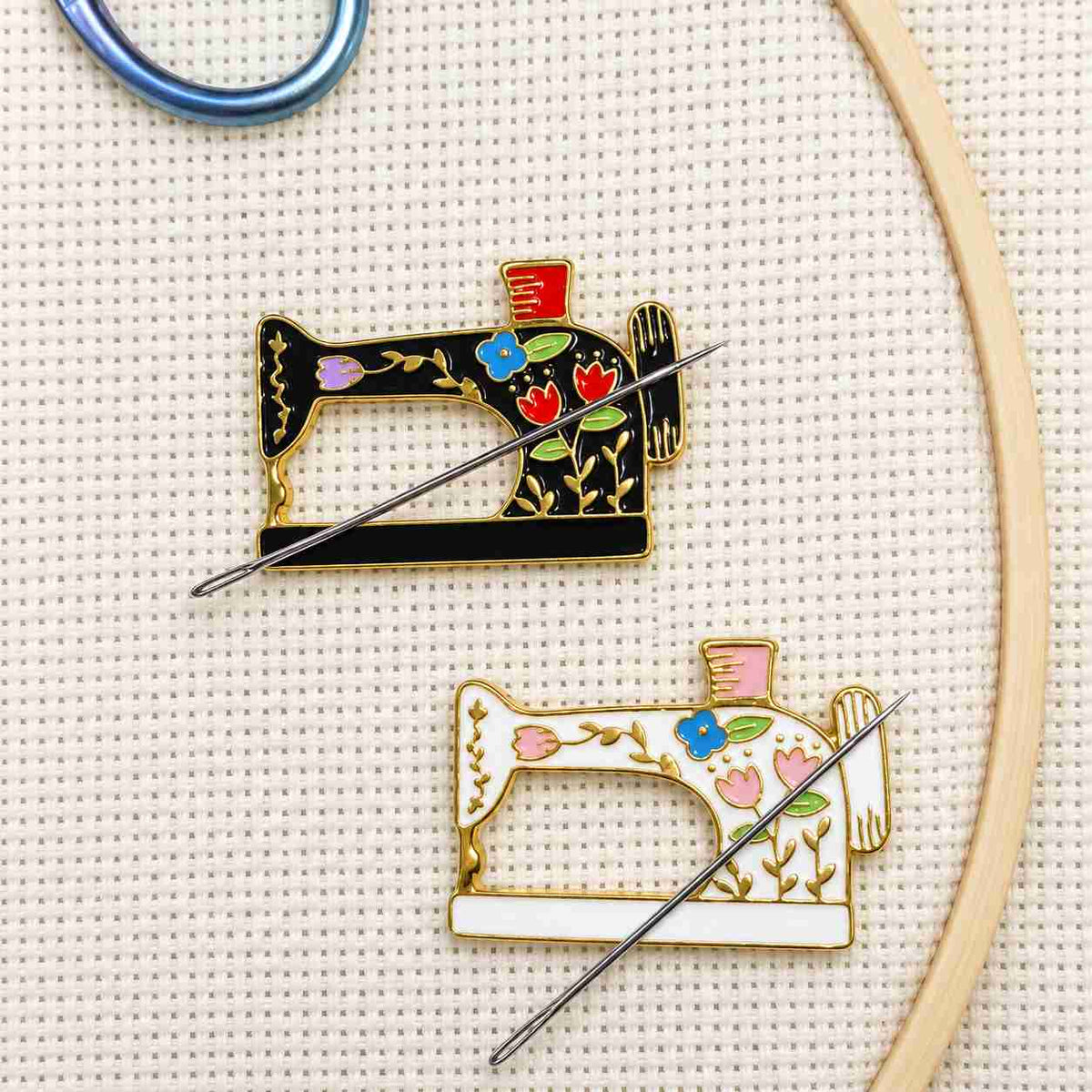 Magnetic Needle Holders: Floral Sewing Machine
