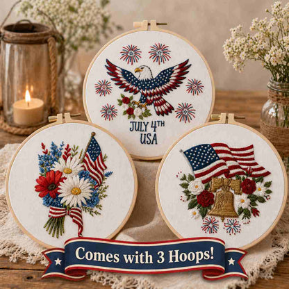 CraftHoop USA 250 Independence Day Embroidery Kits