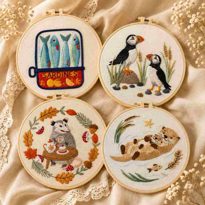 CraftHoop Woodland Friends 3-Piece Embroidery Kit