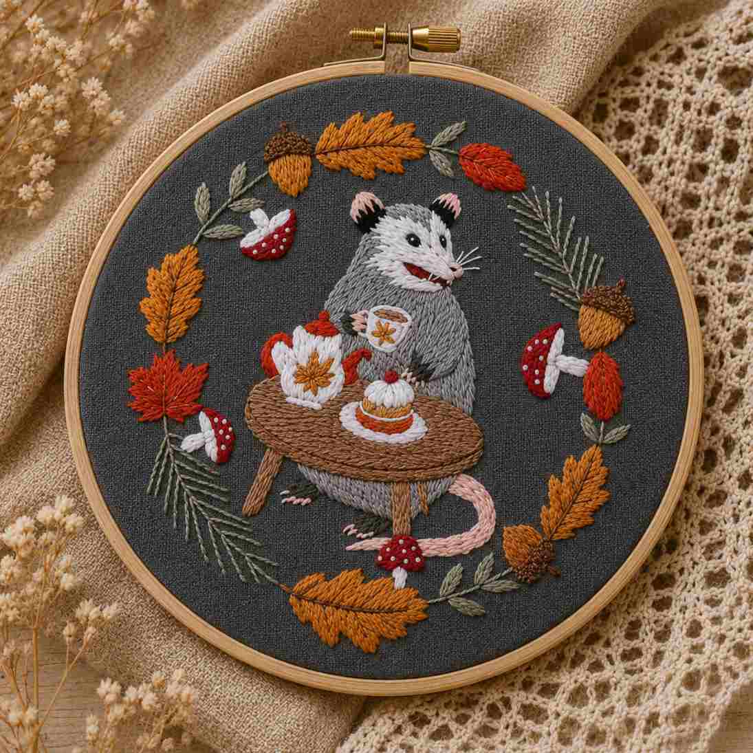 CraftHoop Woodland Friends 3-Piece Embroidery Kit