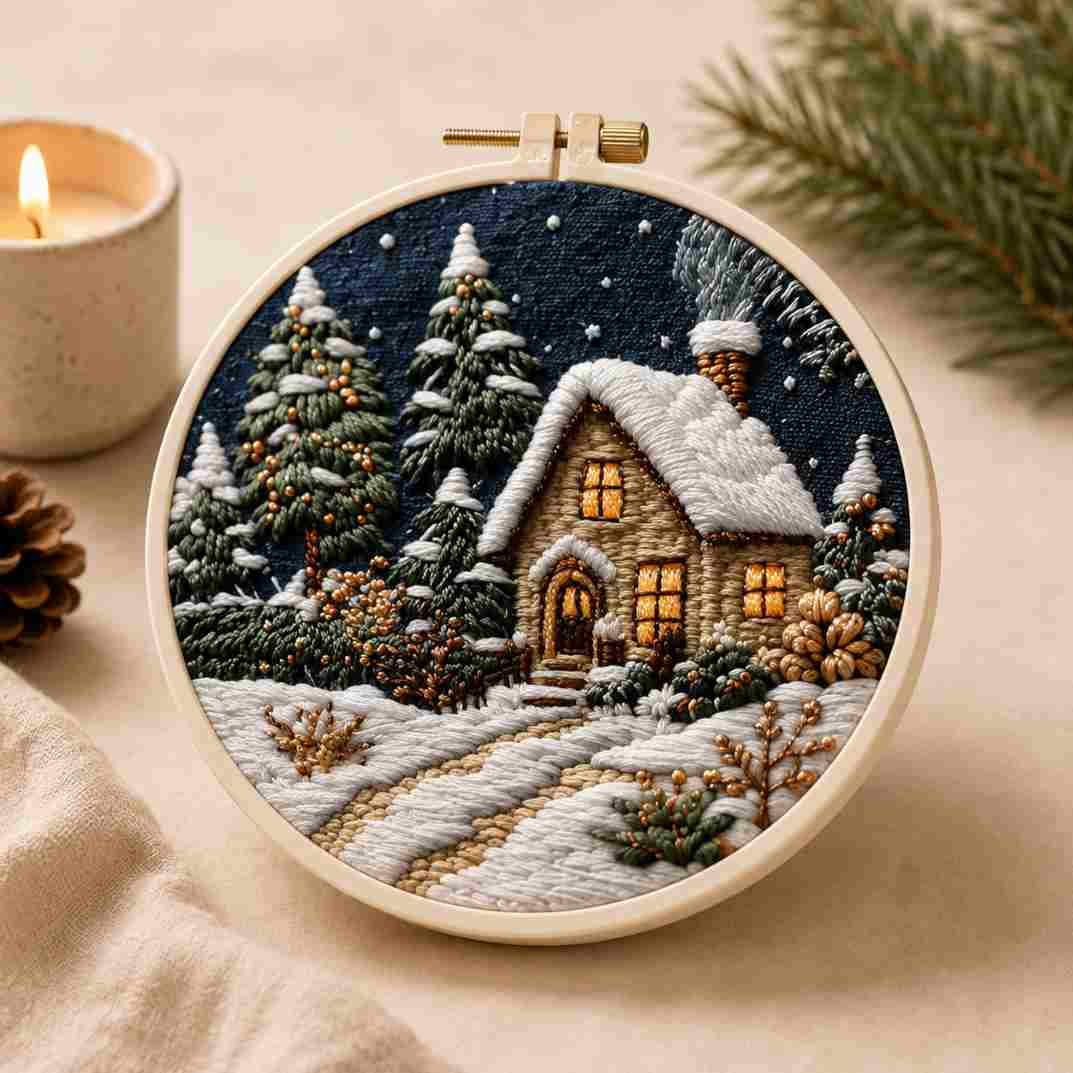 CraftHoop Winter Snowland Embroidery Kit