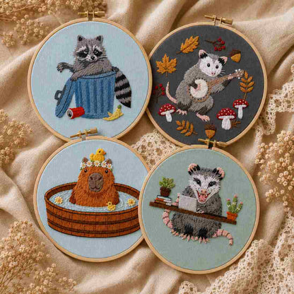 CraftHoop Woodland Friends 3-Piece Embroidery Kit
