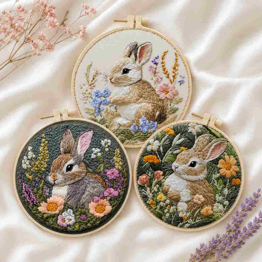 CraftHoop Garden Bunny Embroidery Kit