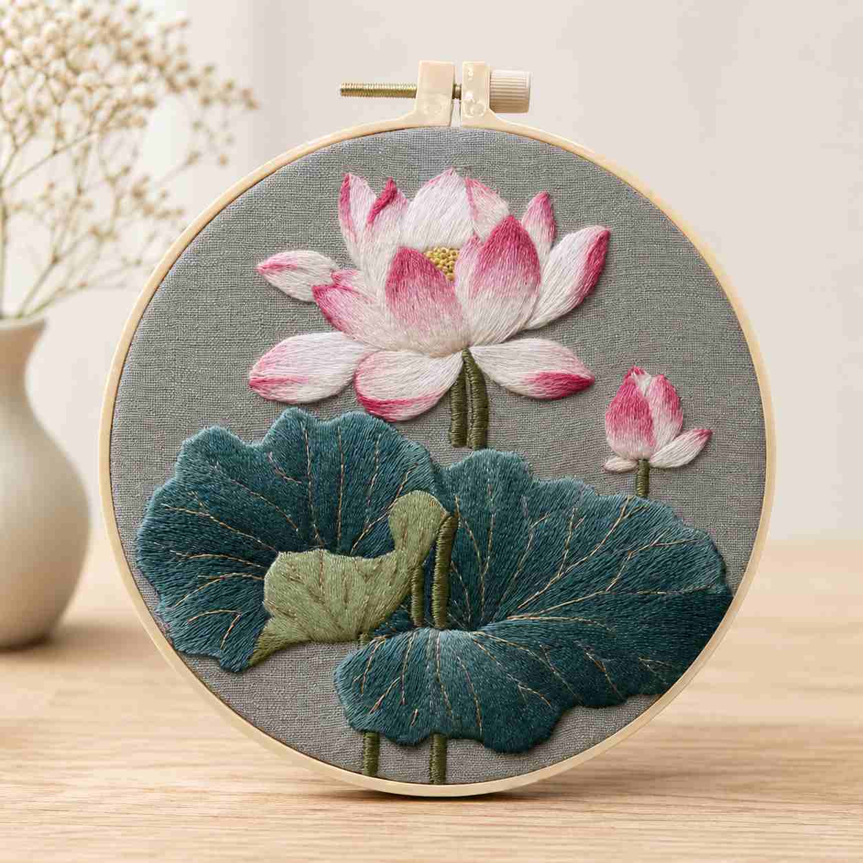 CraftHoop Blooming Lotus Embroidery Kit