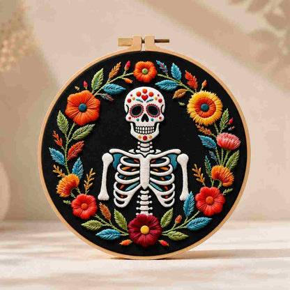 CraftHoop Floral Skeleton Embroidery Kit