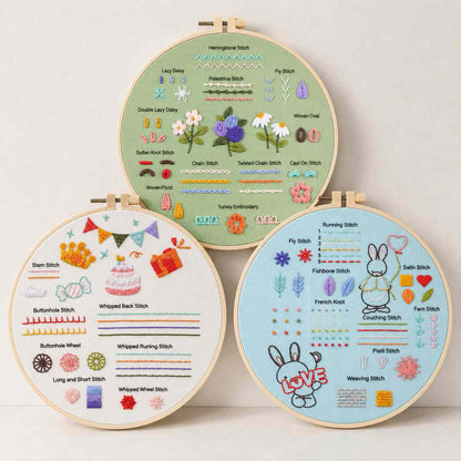 CraftHoop Stitch & Learn Beginner Embroidery Kit – Summer Edition