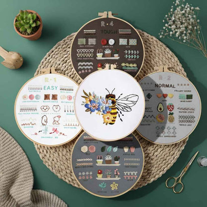 CraftHoop 4-Level Embroidery Kit for Beginners – From Starter to Pro