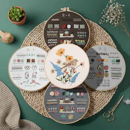 CraftHoop 4-Level Embroidery Kit for Beginners – From Starter to Pro