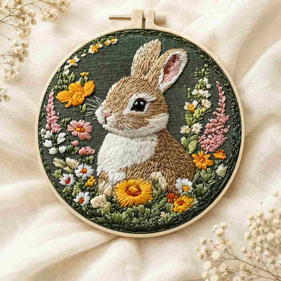 CraftHoop Garden Bunny Embroidery Kit