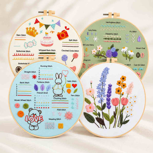 CraftHoop Stitch & Learn Beginner Embroidery Kit – Summer Edition