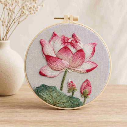 CraftHoop Blooming Lotus Embroidery Kit