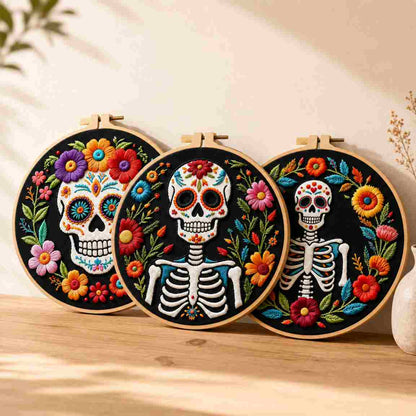 CraftHoop Floral Skeleton Embroidery Kit