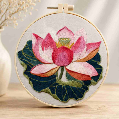 CraftHoop Blooming Lotus Embroidery Kit