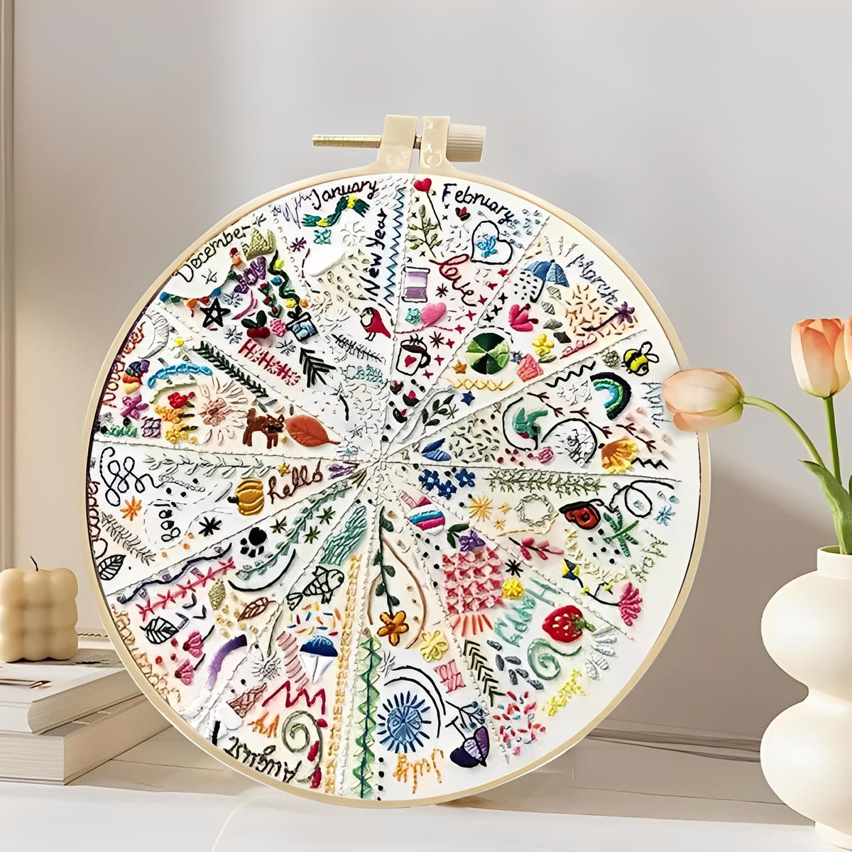 CraftHoop Advent of 12 Seasons Embroidery Kit