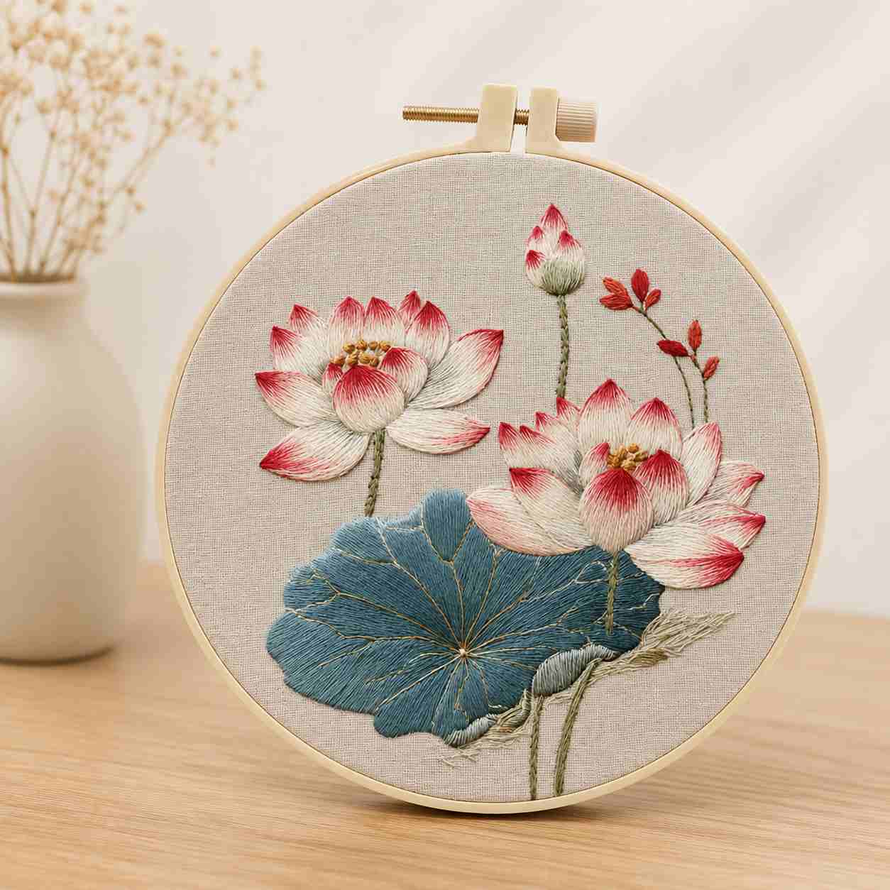CraftHoop Blooming Lotus Embroidery Kit