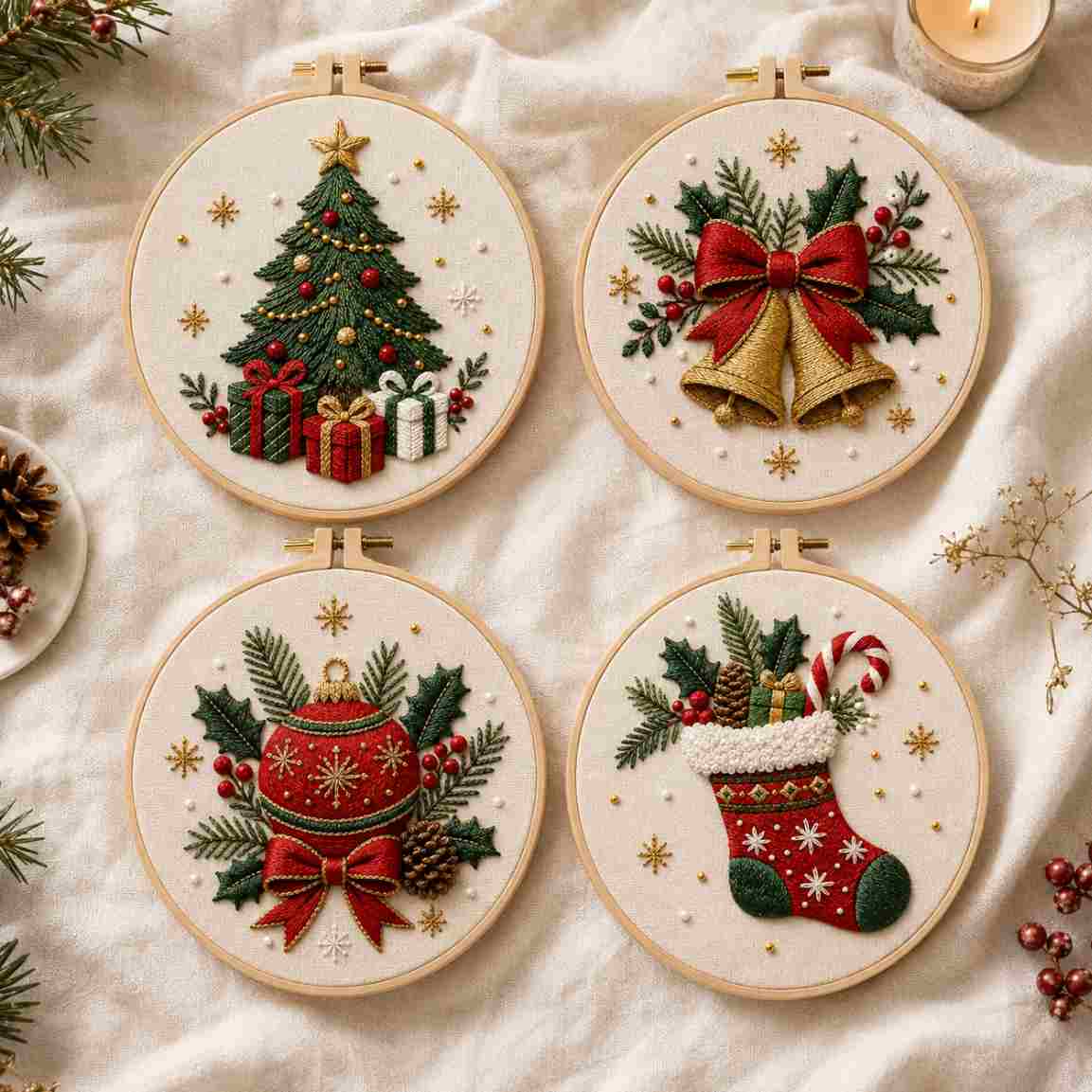 CraftHoop Christmas Treasures Embroidery Kit