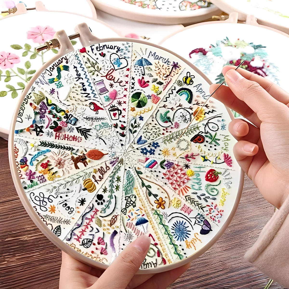 CraftHoop Advent of 12 Seasons Embroidery Kit