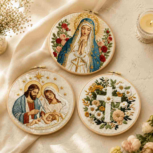 CraftHoop Sacred Nativity Embroidery Kits