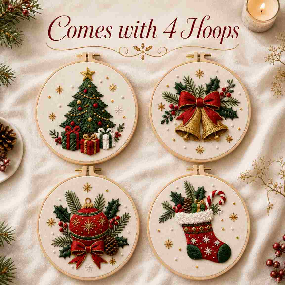 CraftHoop Christmas Treasures Embroidery Kit