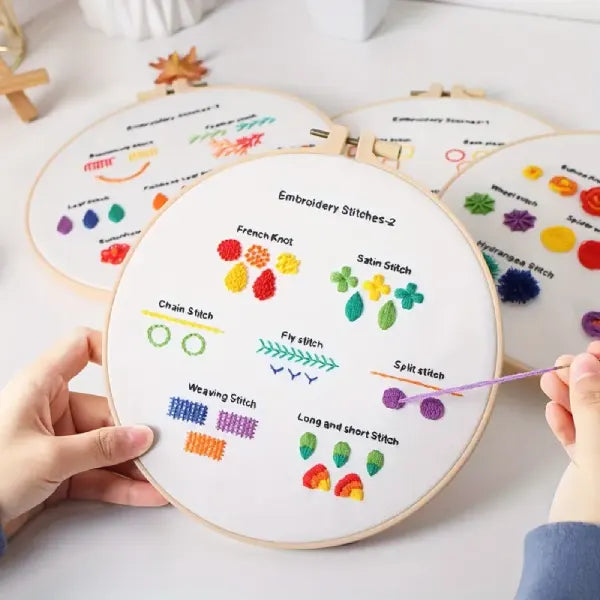 CraftHoop 4-Set Bright Stitch Sampler for Beginners