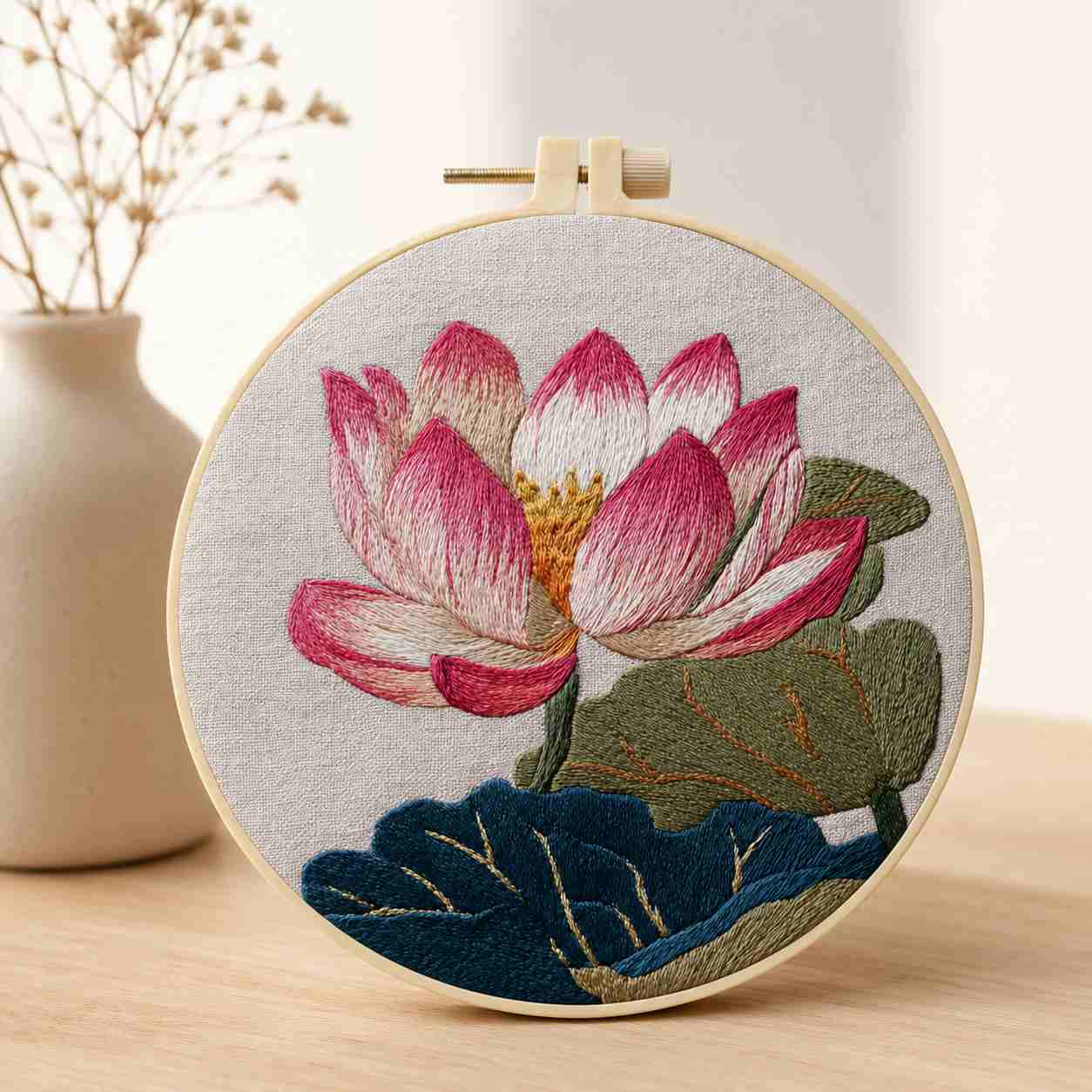 CraftHoop Blooming Lotus Embroidery Kit