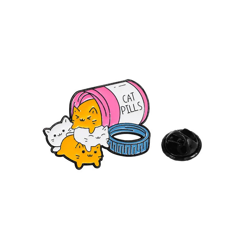 CraftHoop Cat Happy Pills Pins