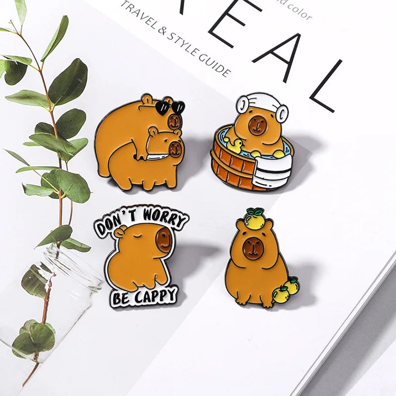 CraftHoop Capybara Charm Pins Set