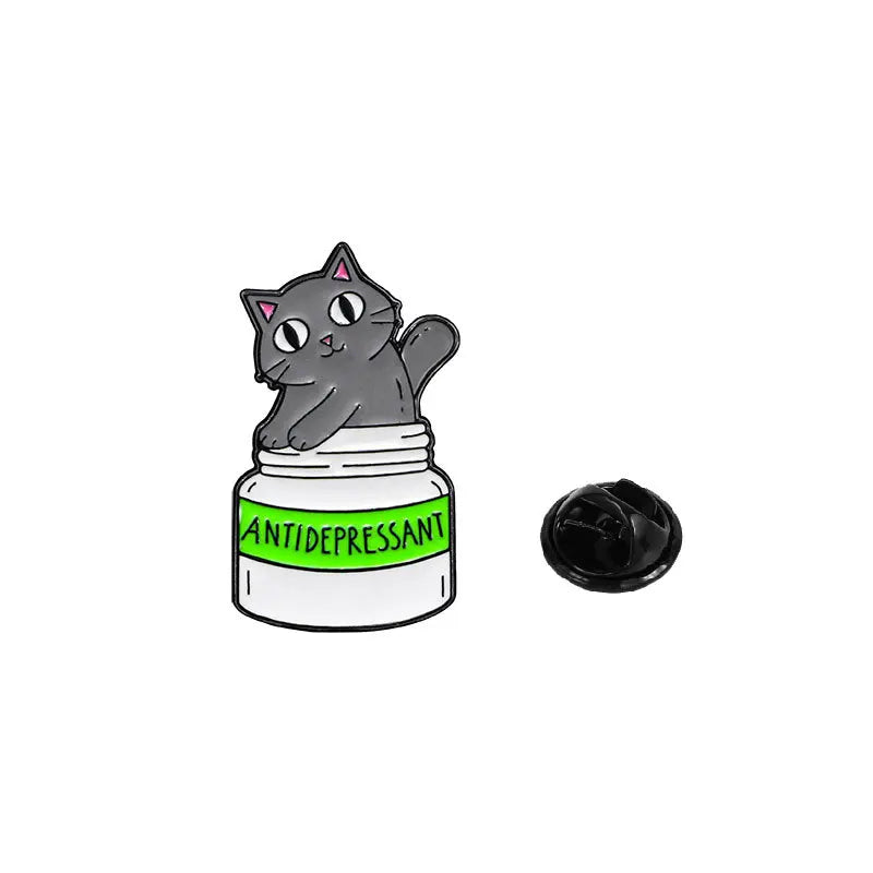 CraftHoop Cat Happy Pills Pins