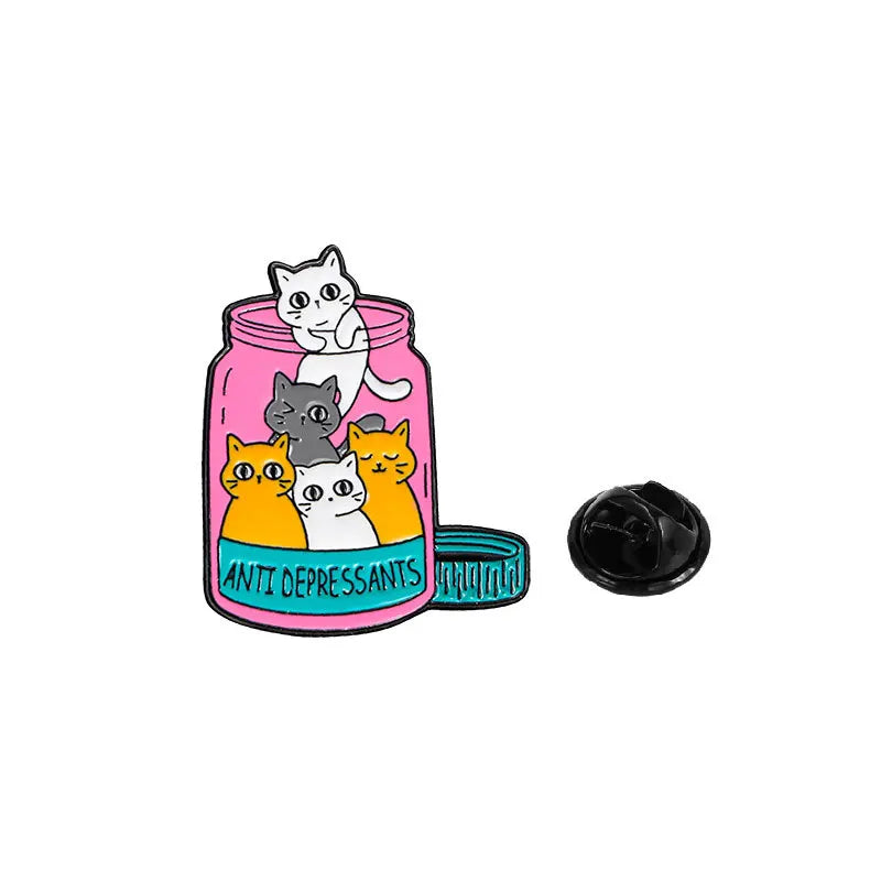 CraftHoop Cat Happy Pills Pins