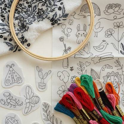 Embroidery Transfers for Clothes – 4 Water-Soluble Sheets