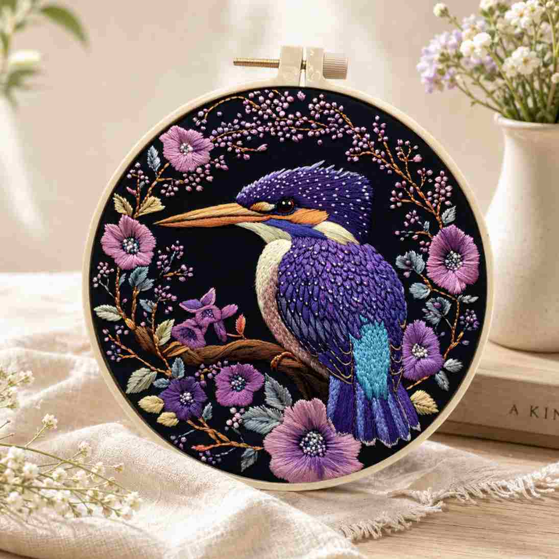 CraftHoop Royal Kingfisher Embroidery Kit