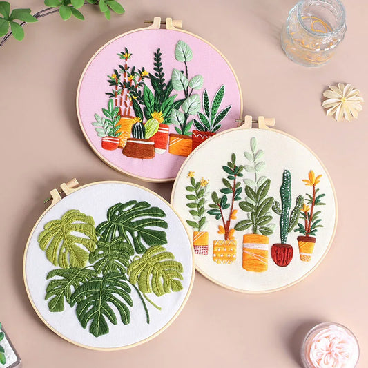 CraftHoop Nature Bloom Embroidery Kit Sets
