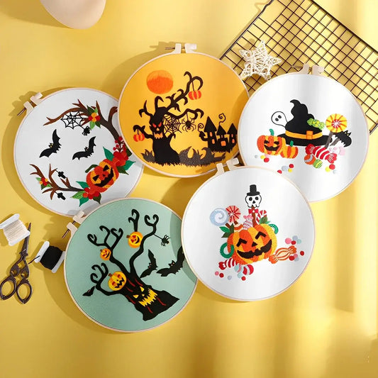 CraftHoop Haunted Fun Halloween Embroidery Kit