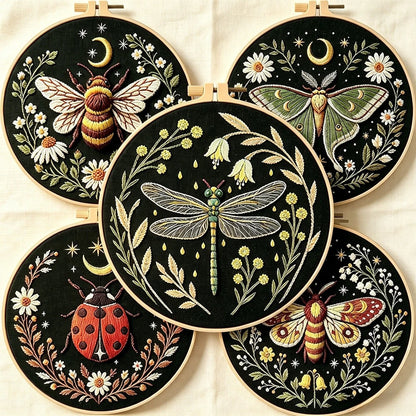 CraftHoop Midnight Garden Bugs Embroidery Kit