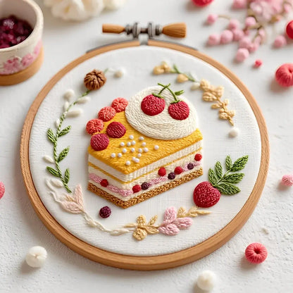 CraftHoop French Patisserie Desserts Embroidery Kit