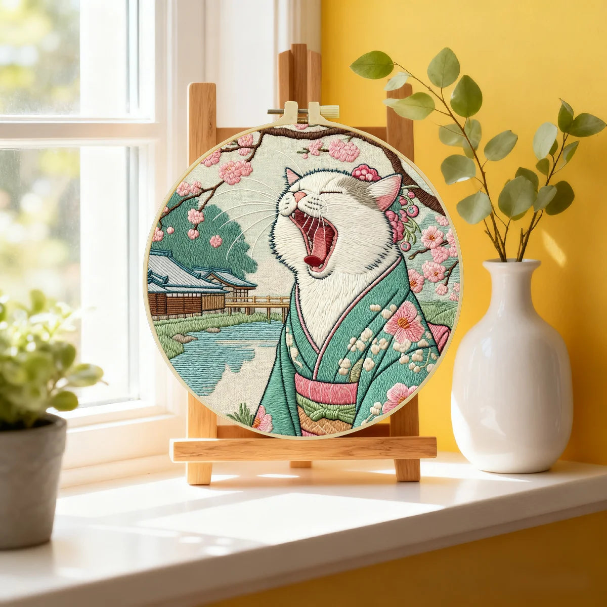 CraftHoop Japanese Cats Embroidery Kits