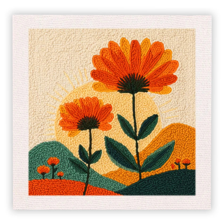 CraftHoop Colorful Bloom Punch Needle Kit
