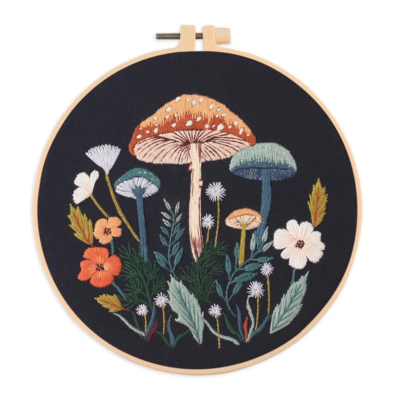 CraftHoop 3-Set Fairyland Mushroom Embroidery Kit