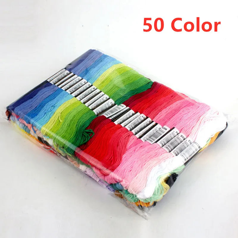 CraftHoop 50-color thread set - Vibrant and varied thread collection for embroidery projects