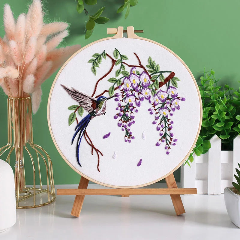 CraftHoop 3-Piece Set Hummingbird Embroidery Kit