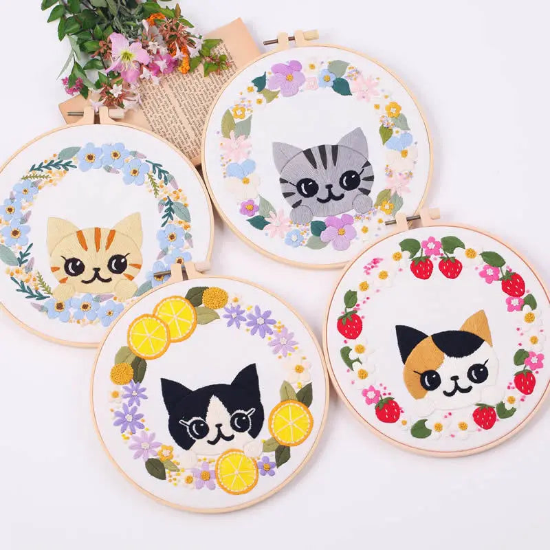 CraftHoop Purrfect Cats Embroidery Kit