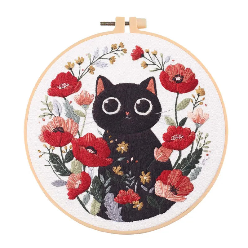 CraftHoop Blooming Cats Embroidery Kit
