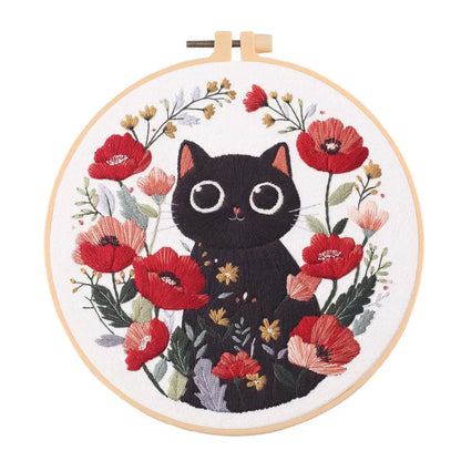 CraftHoop Blooming Cats Embroidery Kit