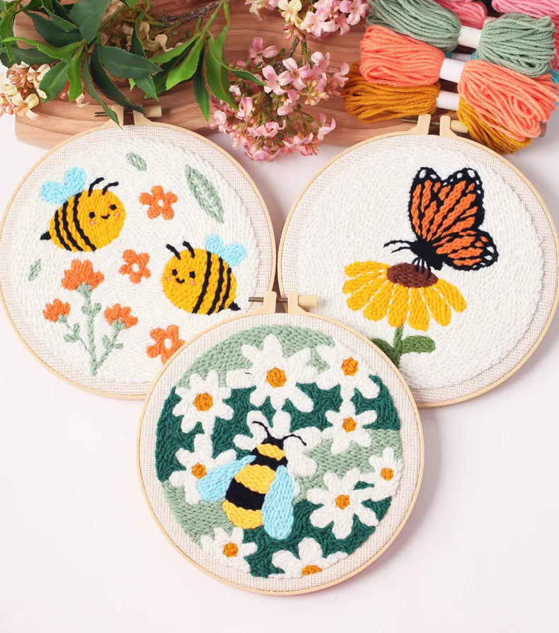 CraftHoop Bee & Butterfly Punch Needle Kit