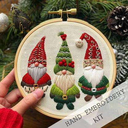 CraftHoop 4-Piece Cozy Christmas Embroidery Kit